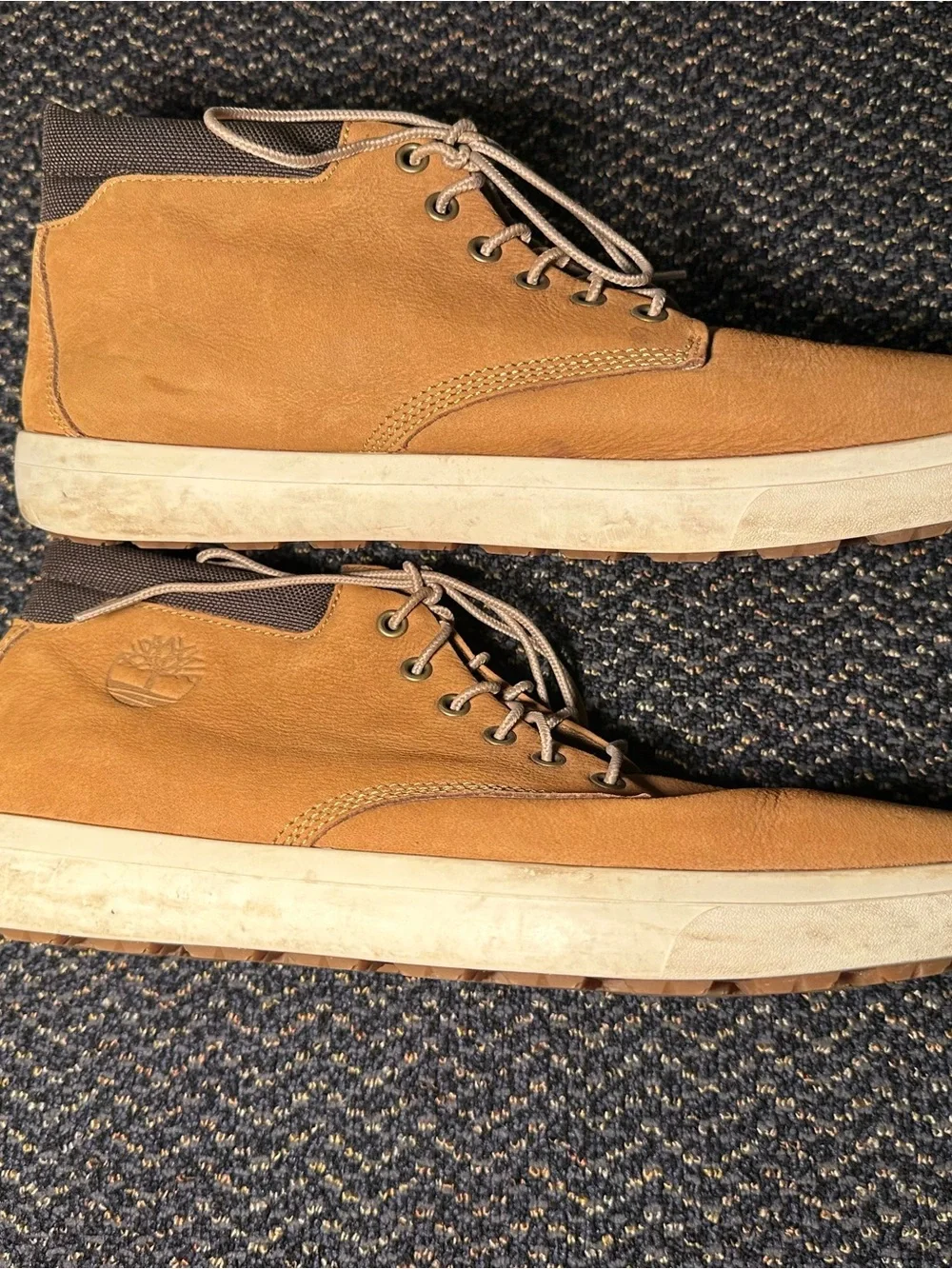Timberland Wheat Brown Chukka Boots with White Sole